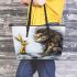 Lion and yellow grinchy smile toothless like leather tote bag