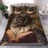 Longhaired british cat as literary characters bedding set