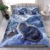 Longhaired british cat in alpine ski resorts bedding set