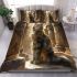 Longhaired british cat in ancient egyptian temples bedding set