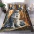 Longhaired british cat in ancient egyptian temples bedding set