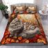 Longhaired british cat in autumn parks bedding set