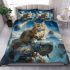 Longhaired british cat in celestial voyages bedding set