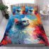 Longhaired british cat in contemporary art scenes bedding set