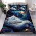 Longhaired british cat in cosmic dreamscape bedding set