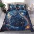 Longhaired british cat in cosmic dreamscape bedding set