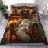 Longhaired british cat in cozy home settings bedding set