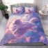 Longhaired british cat in dreamy cloudscapes bedding set