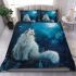 Longhaired british cat in dreamy moonlit landscapes bedding set