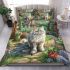 Longhaired british cat in enchanted cottage gardens bedding set