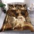 Longhaired british cat in fairy tale ballrooms bedding set