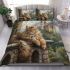 Longhaired british cat in fairy tale castles bedding set