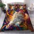 Longhaired british cat in festive carnivals bedding set