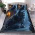 Longhaired british cat in haunted mansions bedding set