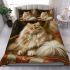 Longhaired british cat in historical settings bedding set