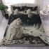 Longhaired british cat in lunar landscapes bedding set