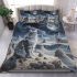 Longhaired british cat in lunar landscapes bedding set