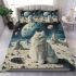 Longhaired british cat in lunar landscapes bedding set