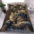 Longhaired british cat in magical libraries bedding set