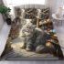 Longhaired british cat in magical marketplaces bedding set