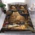Longhaired british cat in magical workshops bedding set