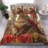 Longhaired british cat in medieval festivals bedding set