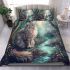 Longhaired british cat in mythical enchanted forests bedding set
