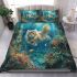 Longhaired british cat in mythical underwater kingdoms bedding set
