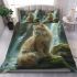 Longhaired british cat in mythical waterfalls bedding set