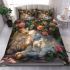 Longhaired british cat in rose gardens bedding set