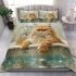 Longhaired british cat in spa treatment scenes bedding set