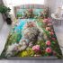 Longhaired british cat in springtime parks bedding set