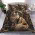 Longhaired british cat in steamy steampunk workshops bedding set