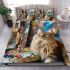 Longhaired british cat in timeless art studios bedding set