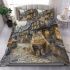 Longhaired british cat in timeless medieval villages bedding set