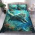 Longhaired british cat in underwater atlantis bedding set