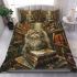 Longhaired british cat in whimsical bookshops bedding set