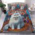 Longhaired british cat in whimsical circus spectacles bedding set