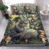 Longhaired british cat in whimsical mushroom groves bedding set