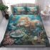 Longhaired british cat in whimsical underwater tea parties bedding set