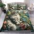 Longhaired british cat in whimsical wonderland gardens bedding set