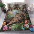 Longhaired british cat with flowers and nature bedding set