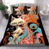 Majestic cat amidst swirling colors bedding set