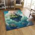 Majestic cat in the enchanted sky kingdom area rugs carpet