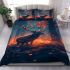 Majestic deer with antlers in a forest at sunset bedding set