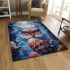 Majestic owl in moonlight forest area rugs carpet