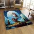 Majestic owl under the moonlight area rugs carpet