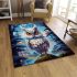 Majestic snowy owl in the enchanted forest area rugs carpet