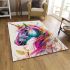 Majestic unicorn with vibrant colors area rugs carpet