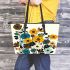 Flowers in the style of marano k electronic music Leather Tote Bag, Totes, Crossbody, Purse: Bag Gift Idea for Girlfriend, Sitter, Birthday, Women ,Daughter, Mama, Ladies